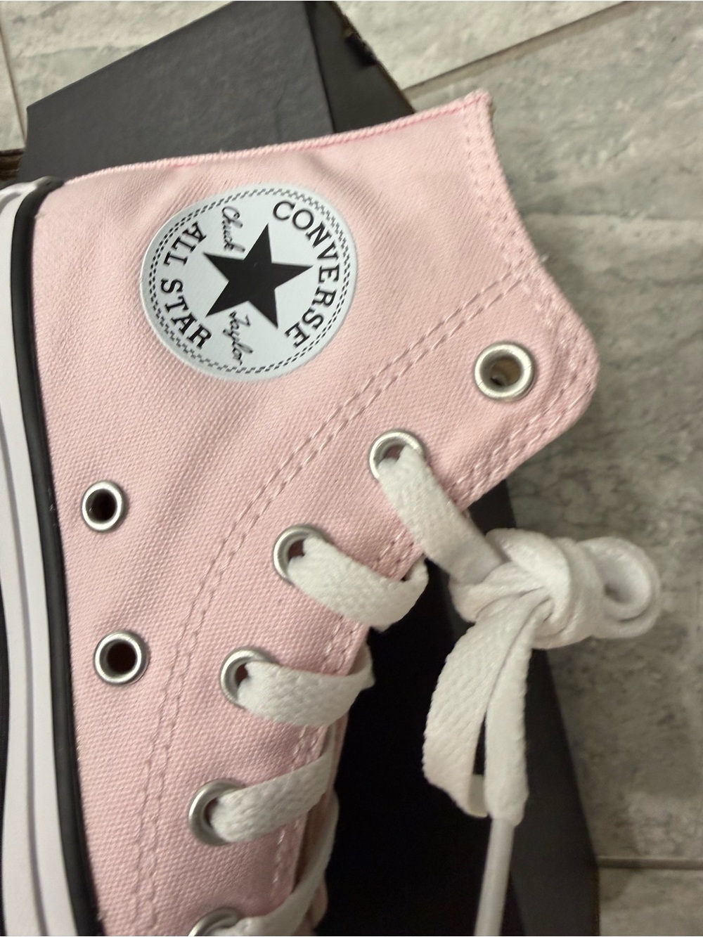 New girls Converse Sz 12 Pink High-Top Canvas Shoes Ctas Eva lift hi - Picture 7 of 8
